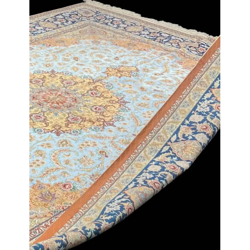 "Premium Persian Silk Rug, 810,000 knots/m², Handcrafted in Iran - Isfahan Origin"