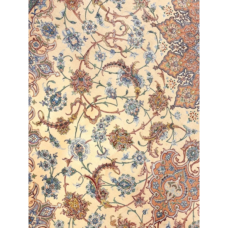 "Isfahan Persian wool and silk carpet, luxury home décor, 13x10 feet"