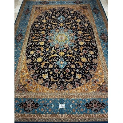 "Luxury Persian Rug by Haghighat Nejad: Hand-Knotted Wool and Silk, Isfahan Origin" – Highlight the craftsmanship and origin.
