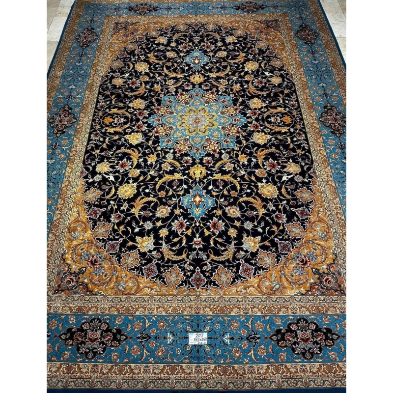 "Luxury Persian Rug by Haghighat Nejad: Hand-Knotted Wool and Silk, Isfahan Origin" – Highlight the craftsmanship and origin.