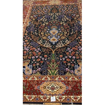 Persian Isfahan Bartarian rug showcasing traditional Tree of Life floral patterns
