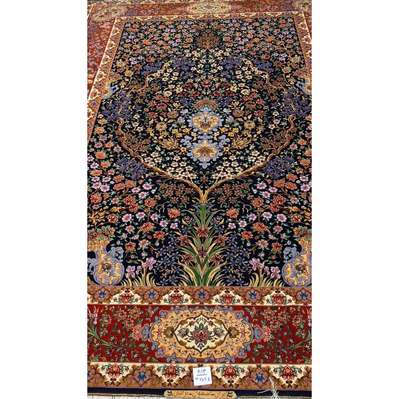 Persian Isfahan Bartarian rug showcasing traditional Tree of Life floral patterns