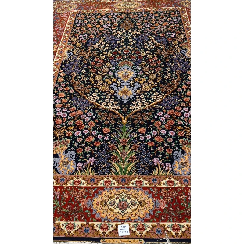 Persian Isfahan Bartarian rug showcasing traditional Tree of Life floral patterns