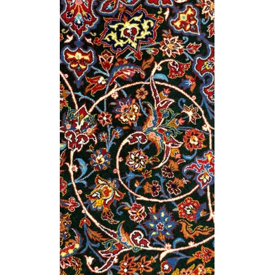 "Close-up of intricate knotwork on Seirafian carpet by Late Master Ahmad Seirafian."