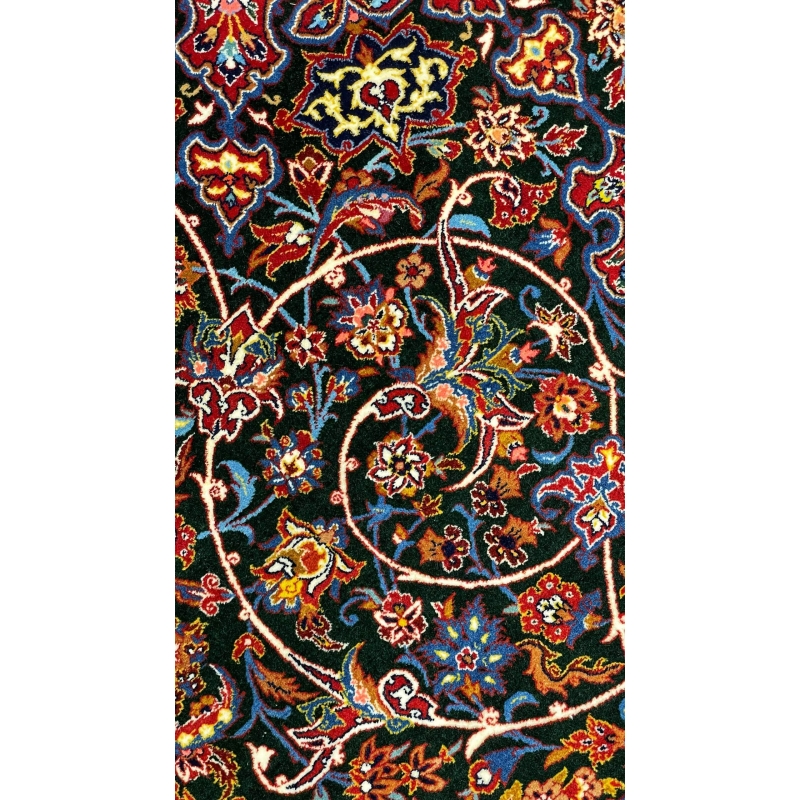 "Close-up of intricate knotwork on Seirafian carpet by Late Master Ahmad Seirafian."