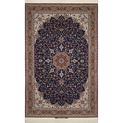 "Large Isfahan rug with traditional Persian design, crafted by Master Hassan Seirafian."