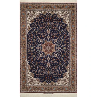 "Large Isfahan rug with traditional Persian design, crafted by Master Hassan Seirafian."