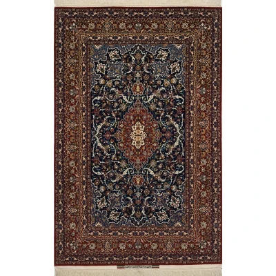 "Elegant Persian rug with a silk warp and wool-silk pile, dyed with natural colors."