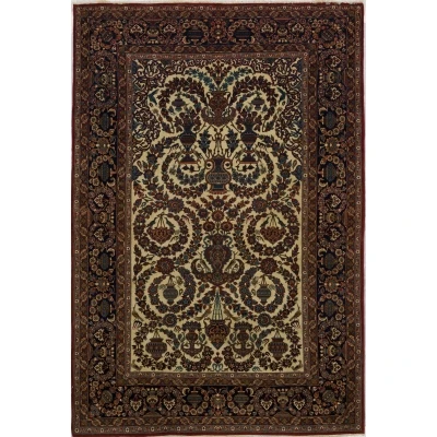 Size: 210 x 142 cm (approximately 6.9 x 4.7 feet) Thickness: Approximately 6 mm Knot Density: 1,210,000 knots/m² Manufacturing: Hand-knotted with exceptional attention to detail Warp: Pure Silk Pile: Wool + Silk (Natural Dye) Age: 75 years old, best condition Origin: Isfahan, Iran Weight: 8 kg Weaver: Unknown (crafted with unmatched expertise)