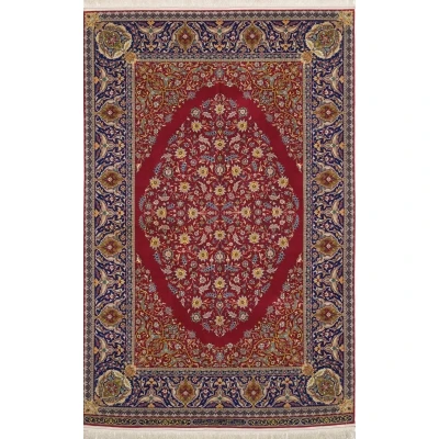 "Finest red antique rug for sale, 244x160 cm, hand-knotted in Isfahan"
