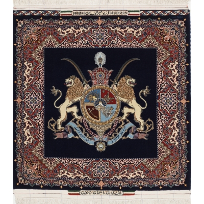 Close-up of the detailed craftsmanship on the Farzad Seirafian Isfahan rug