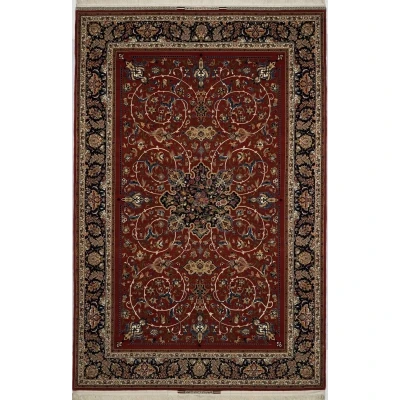 "Exquisite Persian rug by Grand Master Bagher Seirafian with vibrant red tones."