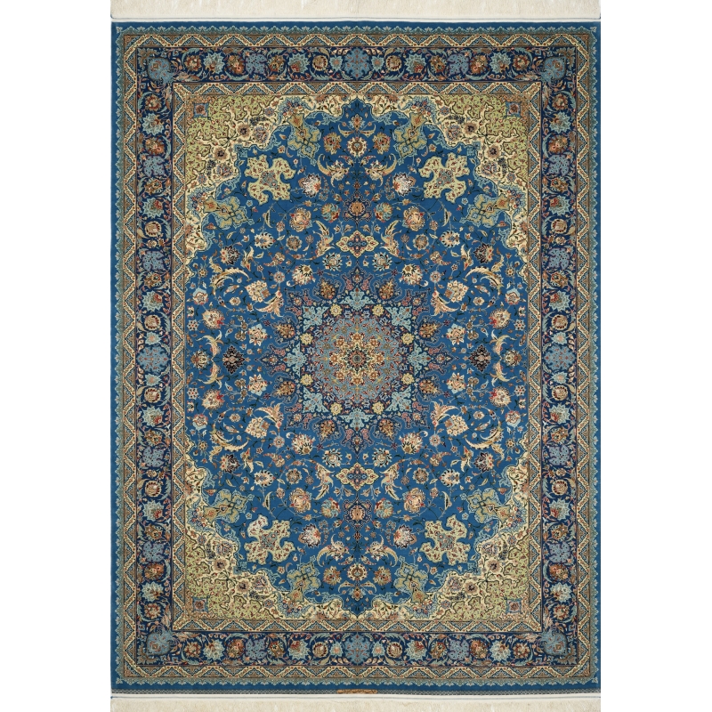 Hand-Knotted Silk Persian Rug – Luxurious Persian rug handmade in Isfahan, featuring a blend of wool and silk with intricate, elegant designs.