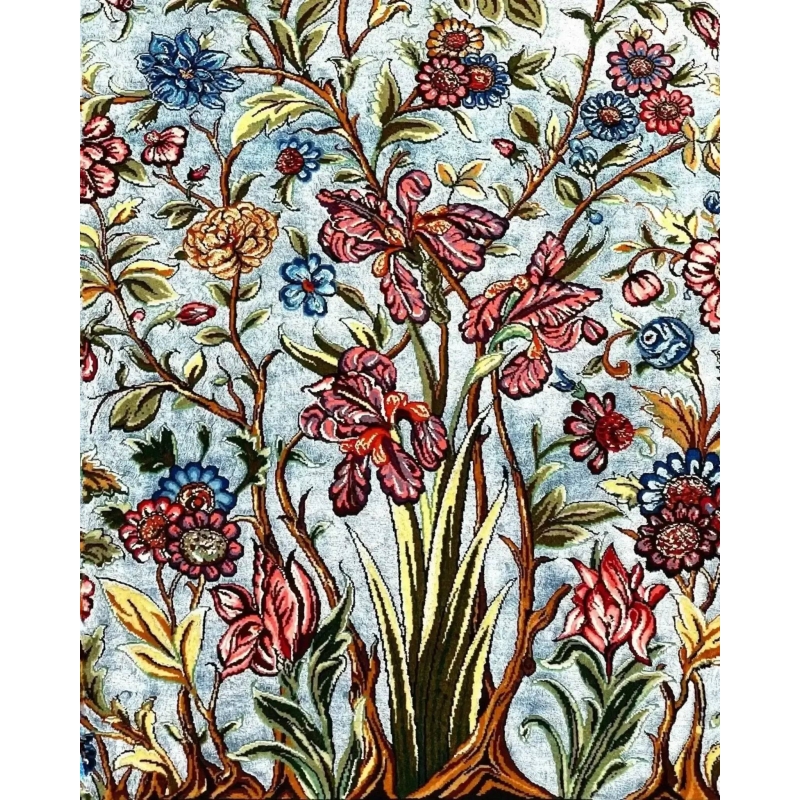 Luxury Persian rug with floral design, handcrafted for modern and timeless interiors