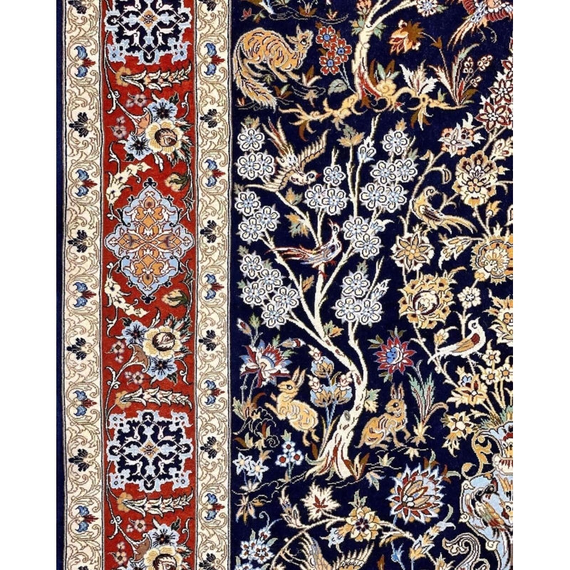 Exquisite Persian rug with 810,000 knots/m², hand-knotted in Isfahan, Iran