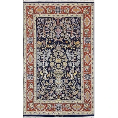Isfahan Persian rug by Rezaie, 175 cm x 110 cm, luxurious wool and silk
