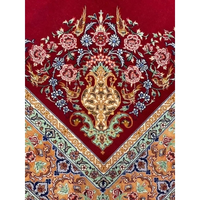 "Premium Isfahan carpet, perfect for luxury home décor, Persian rug collectors, and fine art connoisseurs."