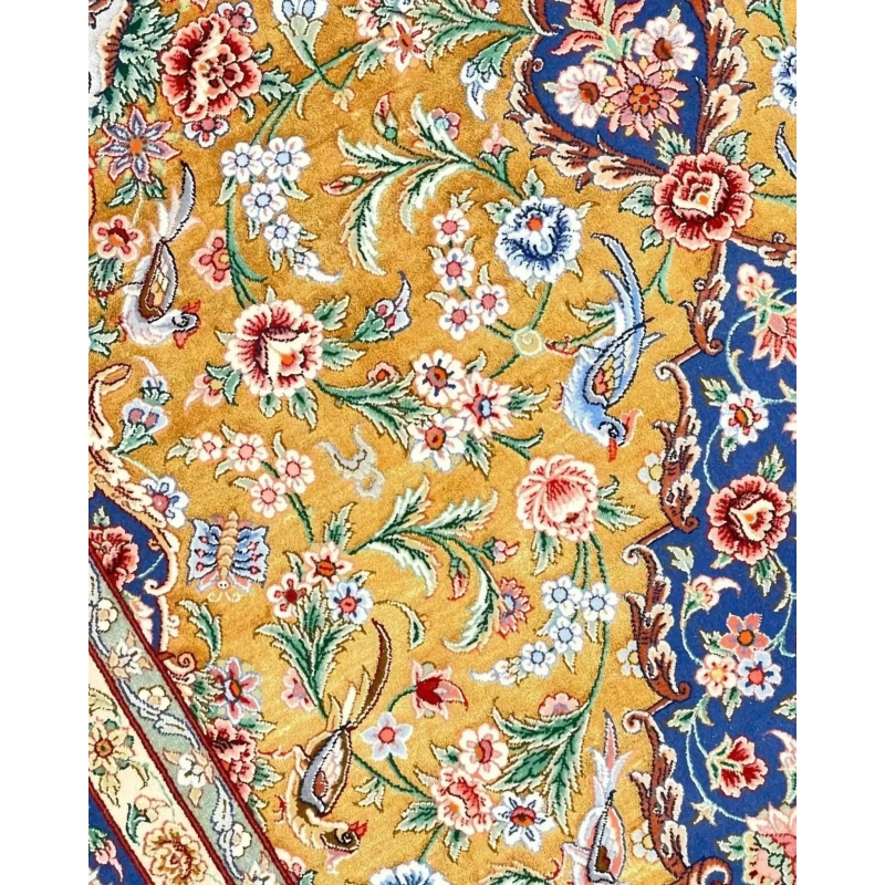 "Traditional Persian rug in vibrant hues, ideal for art enthusiasts"