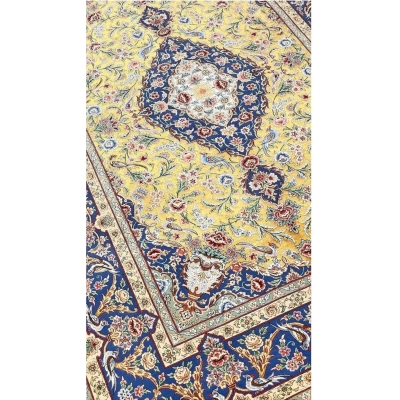 "Fine Isfahan rug with certificate of authenticity, crafted in Iran"