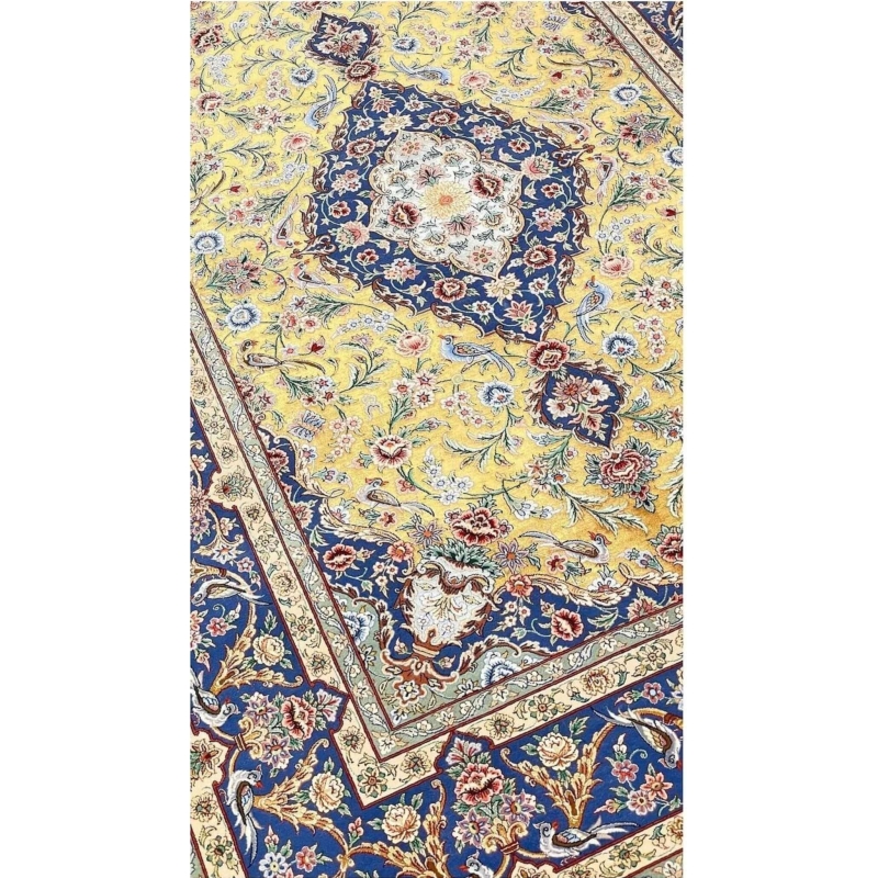 "Fine Isfahan rug with certificate of authenticity, crafted in Iran"