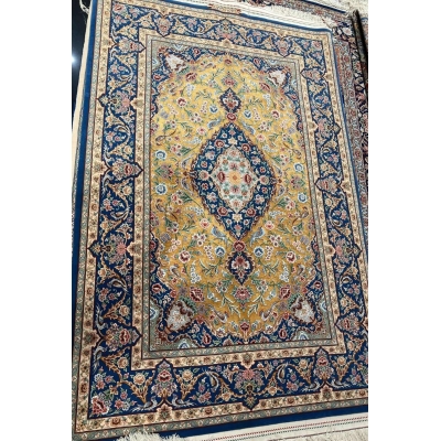 "Persian carpet featuring elegant patterns and superior knot density"