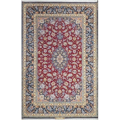 Handmade Persian rug for sale, red and blue tones, 235x155 cm

