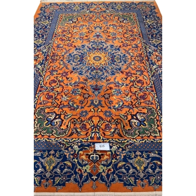 Hand-Knotted Isfahan Rug 235x160 cm, 1,000,000 Knots/m², Silk & Wool Blend, Persian Carpet, New
