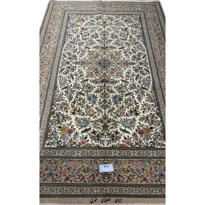 "Full view of the Isfahan rug's elegant design and luxurious silk blend."