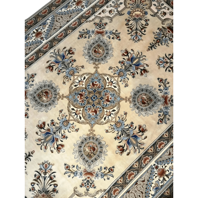 Luxurious Master Moeidie Silk Rug featuring detailed oriental floral motifs