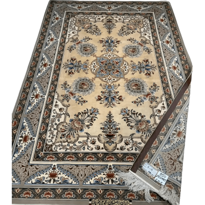Elegant floral design on Master Moeidie Silk Open Floor Rug