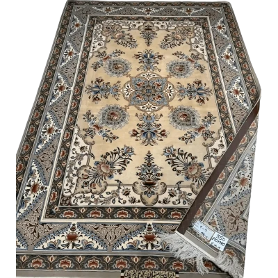 Elegant floral design on Master Moeidie Silk Open Floor Rug