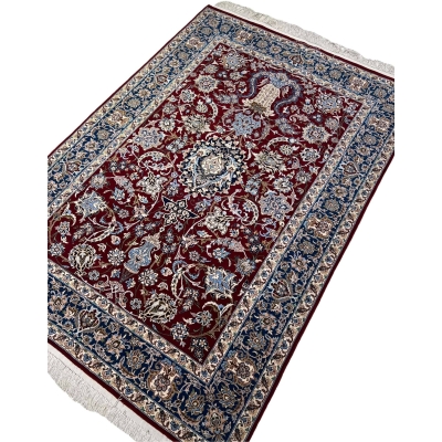 Luxurious dark red Persian rug with intricate patterns for sale