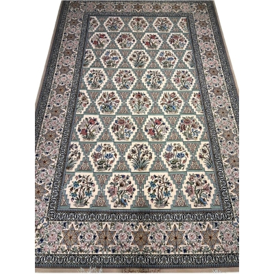 "Authentic Beige Isfahan finest Persian rug, hand-knotted 239x142 cm"