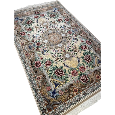 Traditional Isfahan carpet featuring Ghajar designs.