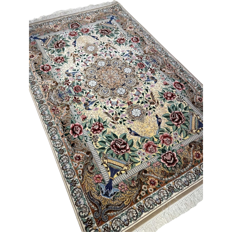 Traditional Isfahan carpet featuring Ghajar designs.