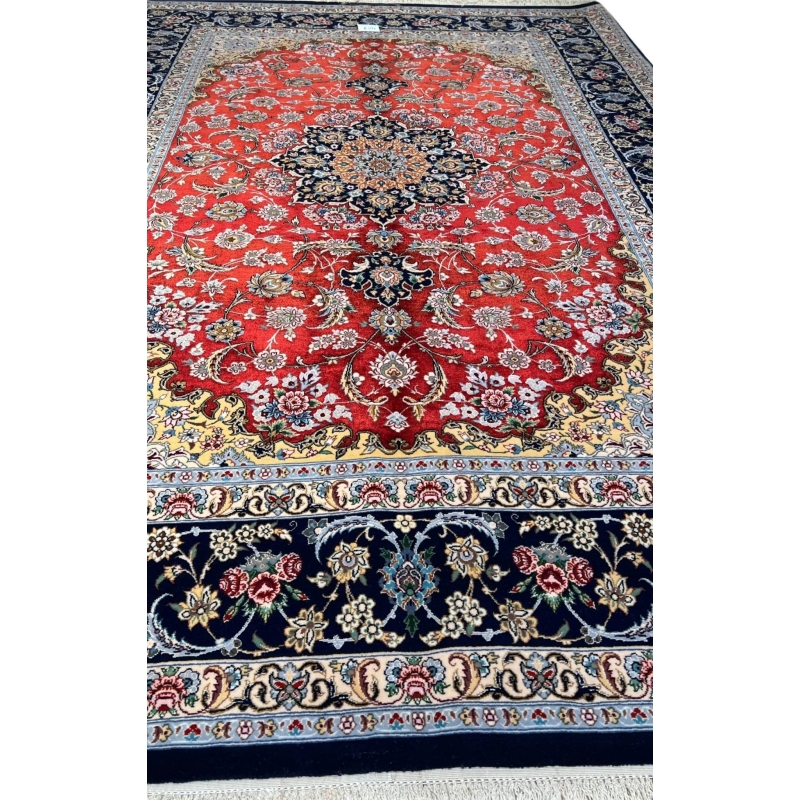 Close-up of the intricate medallion design on Persian rug by Jafar Fakhforie