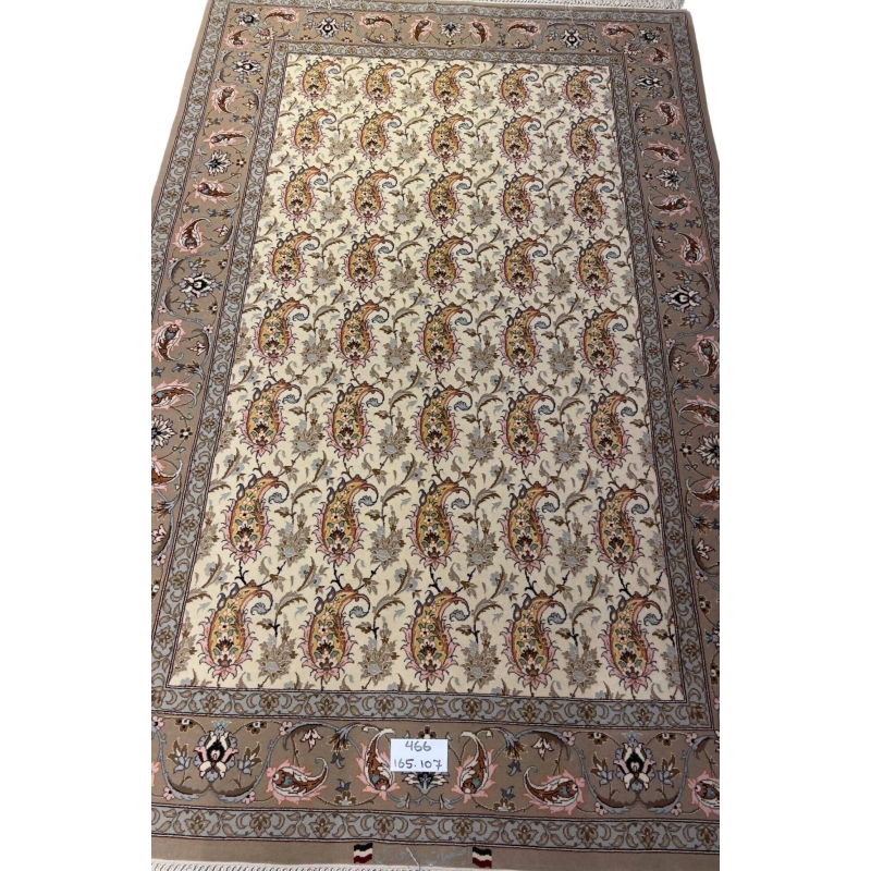 Authentic Persian Isfahan rug with intricate paisley patterns.