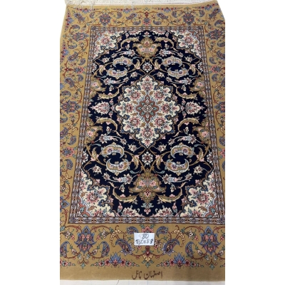 "Handmade Persian Carpet for Sale - Silk and Wool Isfahan Rug by Naeel, 130 x 88 cm"
