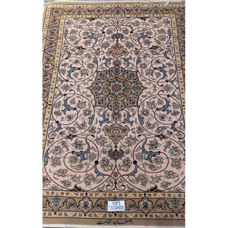 Hand-knotted wool Persian rug with floral design, 130x100 cm