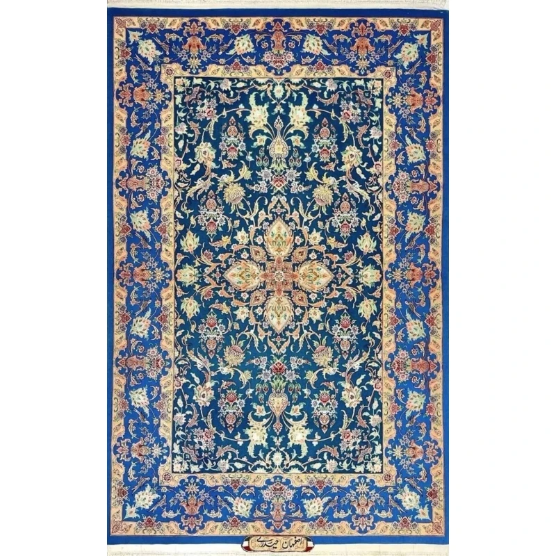 Hand-knotted Isfahan Persian rug by Heidari-Reza Pour, 152 cm x 100 cm, wool and silk blend