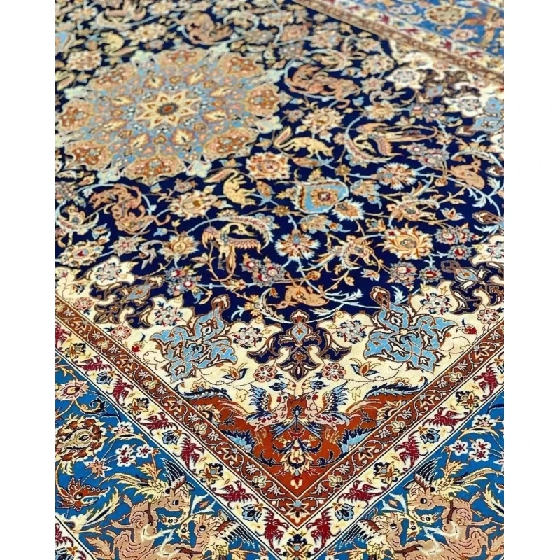 Traditional Persian rug crafted with wool and silk, ideal for adding elegance to any living space.