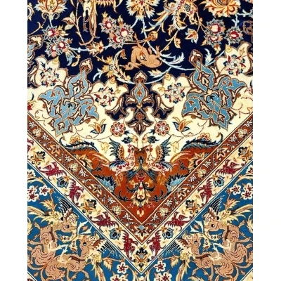 Antique Persian carpet from Isfahan, featuring a detailed medallion design, perfect for collectors.