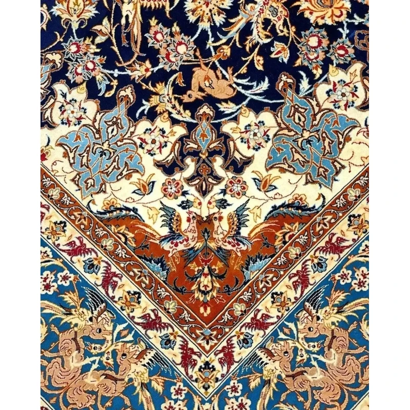 Antique Persian carpet from Isfahan, featuring a detailed medallion design, perfect for collectors.