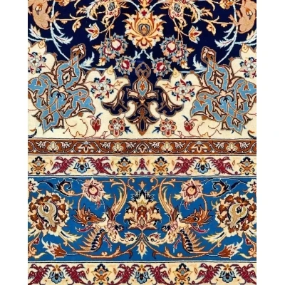 Beautiful 60-year-old Persian rug from Isfahan, handwoven with 1,000,000 knots per square meter.