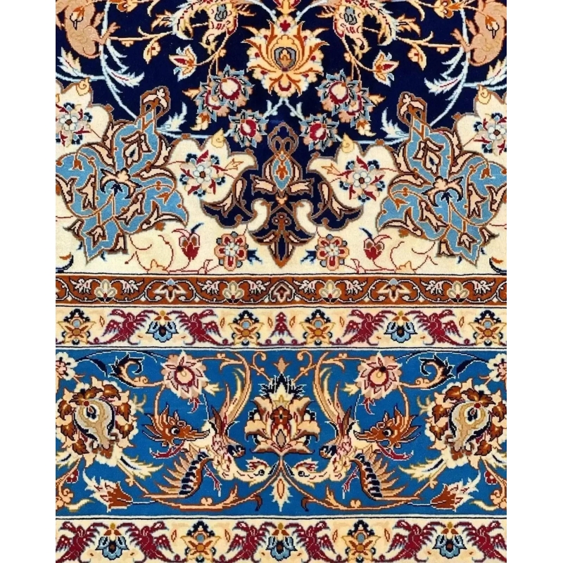Beautiful 60-year-old Persian rug from Isfahan, handwoven with 1,000,000 knots per square meter.