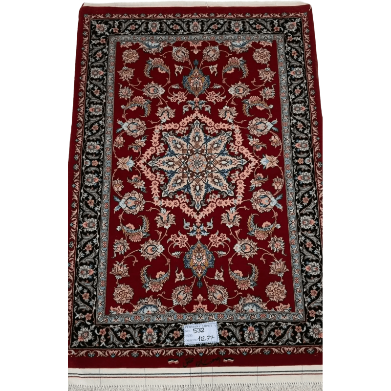 Red oriental rug 112x77 cm, knotted by hand