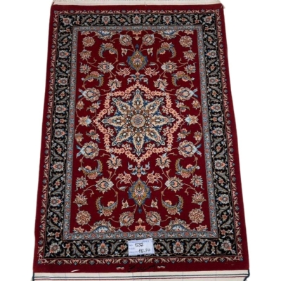 Handmade red oriental rug from Isfahan