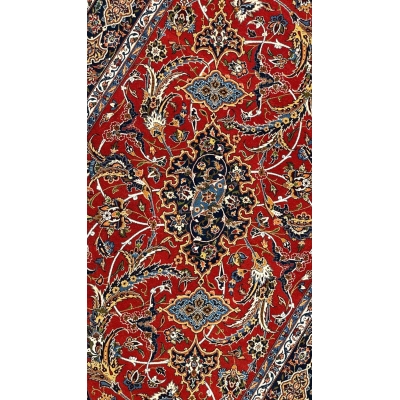 "Handmade Persian rug by Shahabpour – Isfahan silk and wool blend, 5 mm thick, 160x105 cm"