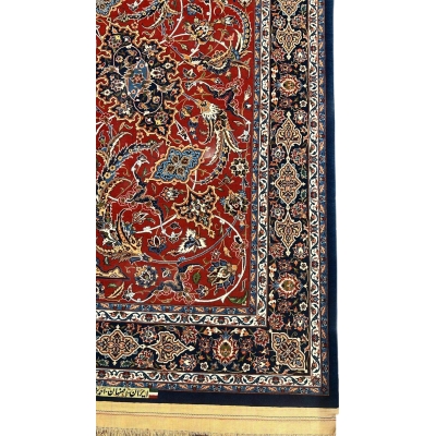 "Luxury Persian rug by Ahmad Shahabpour – Hand-knotted silk and wool, 160x105 cm, available online"