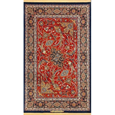 "Hand-knotted Persian wool rug by Ahmad Shahabpour – 160x105 cm, Isfahan silk and wool blend"
